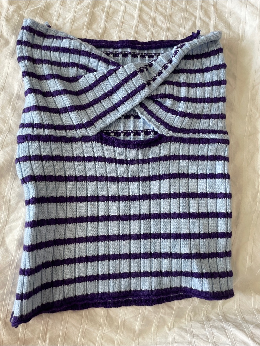 Striped Knit Women's Sweater Tube Top S